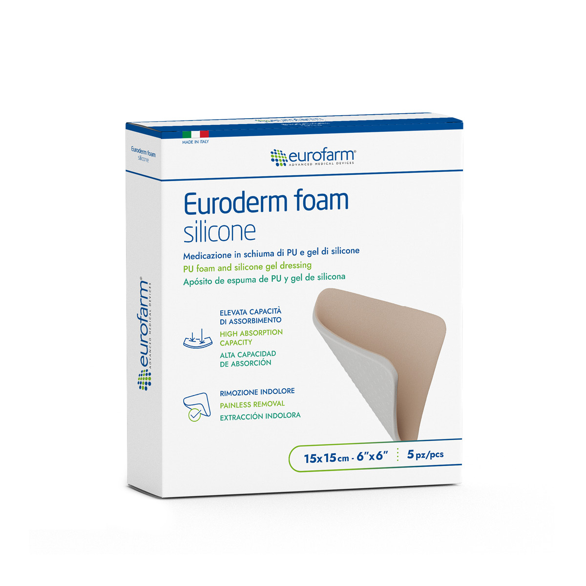Euroderm foam silicone 15x15