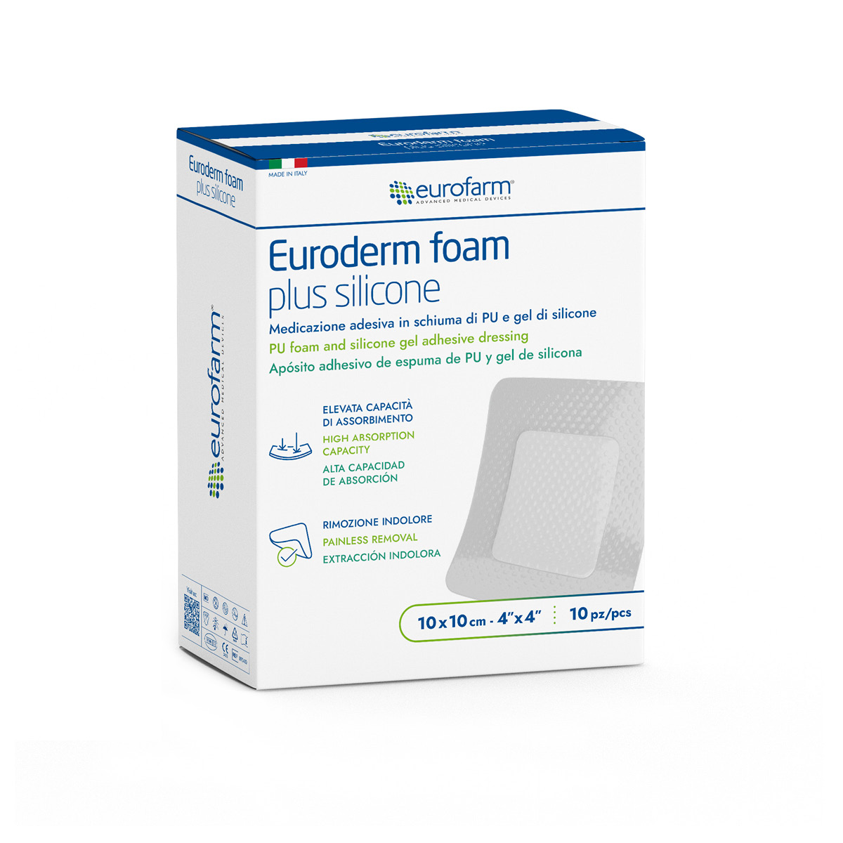 Euroderm foam plus silicone 10x10
